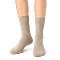 Socken 35-38 aus Textil in Beige mit Rippstrick