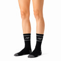 Sportsocken 39-42 Textilmischung Schwarz Grau mit geripptem Schaft
