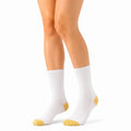 Sportsocken 39-42 aus Textilmischung Weiß Gelb gerippt für Alltag und Sport