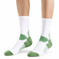 Sportsocken Größe 35-38 Weiß Grün gerippt für Training