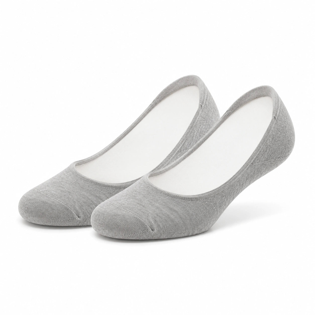Füßlinge 35-38 aus Stricktextil Grau für Ballerinas unifarben