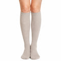 Damen Kniestrümpfe Größe 35-38 Beige aus Stricktextil gerippt