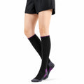 Kniestrümpfe 39-42 Textil Schwarz Lila Gerippt für Sport und Alltag