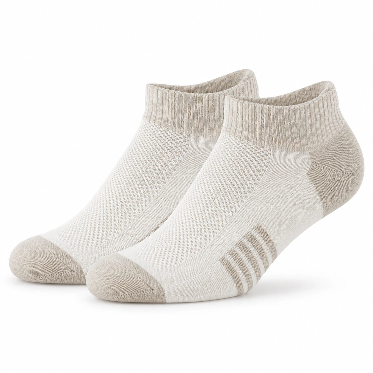 Sportsocken Größe 39-42 aus Textil in Creme - atmungsaktive Kurzsocken