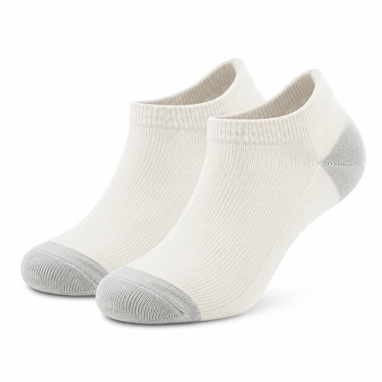 Sneakersocken Größe 39-42 aus Textil in Cremeweiß Hellgrau - geripptes Design für Alltag und Freizeit