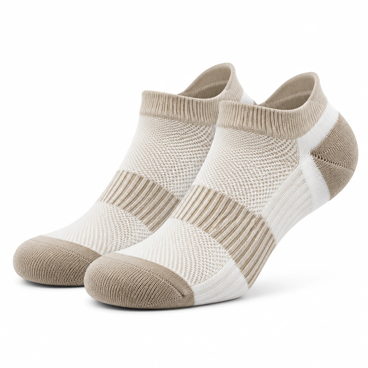 Sneakersocken 35-38 aus Strick in Weiß Beige für Alltag atmungsaktiv
