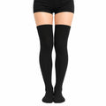 Overknee Socken Größe 39-42 Schwarz mit elastischem Bündchen